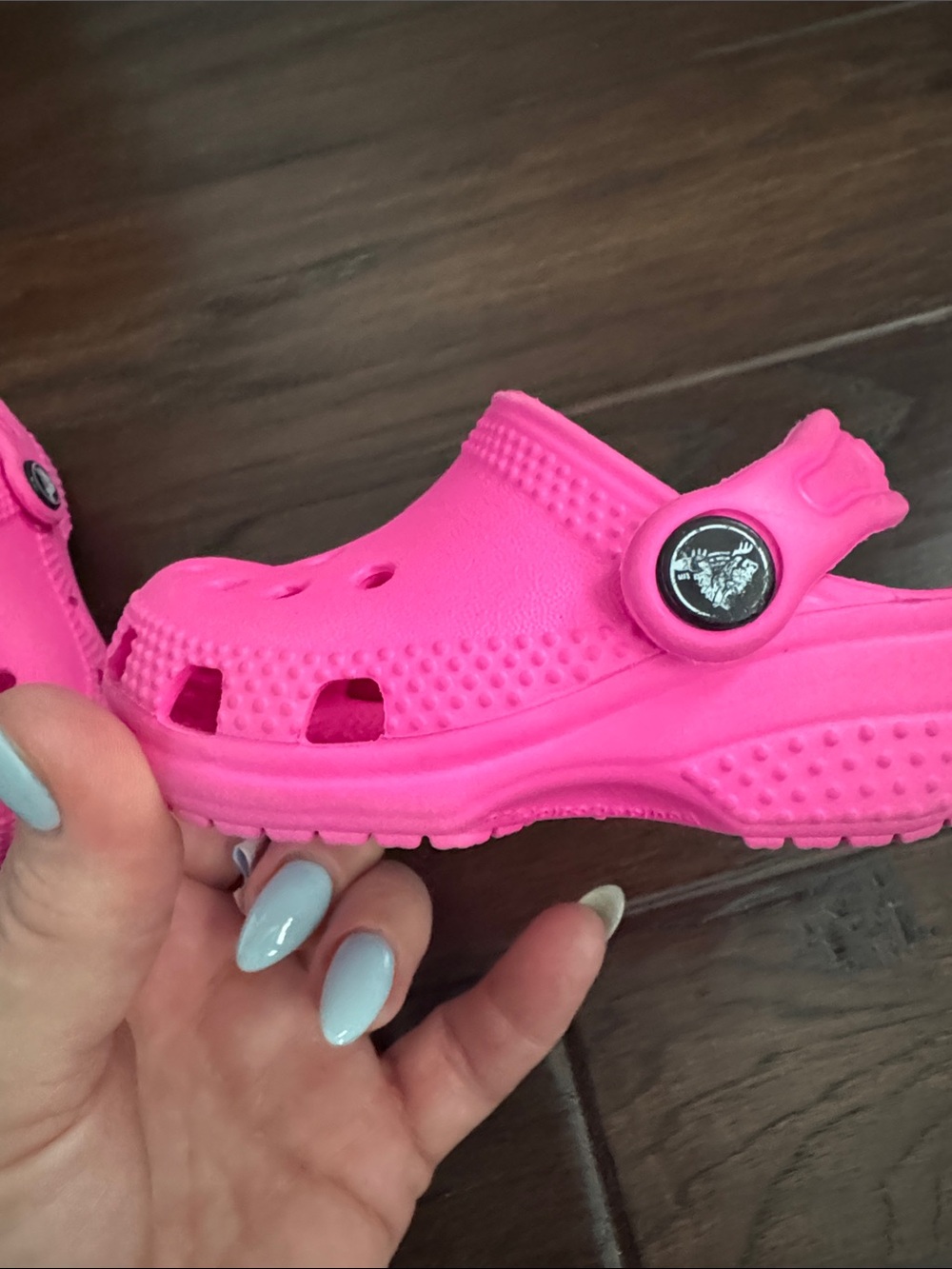 CROCS Kids Hot Pink Classic Clog with Heel Strap - Picture 3 of 5